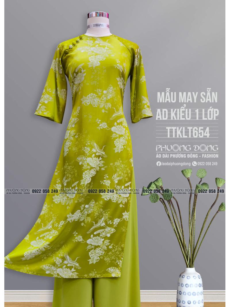 Áo Dài Phom Trẻ Gấm Lụa Phom Suông TTKLT654